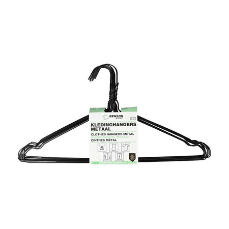 Benson Kledinghangers metaal 10 dlg zwart
