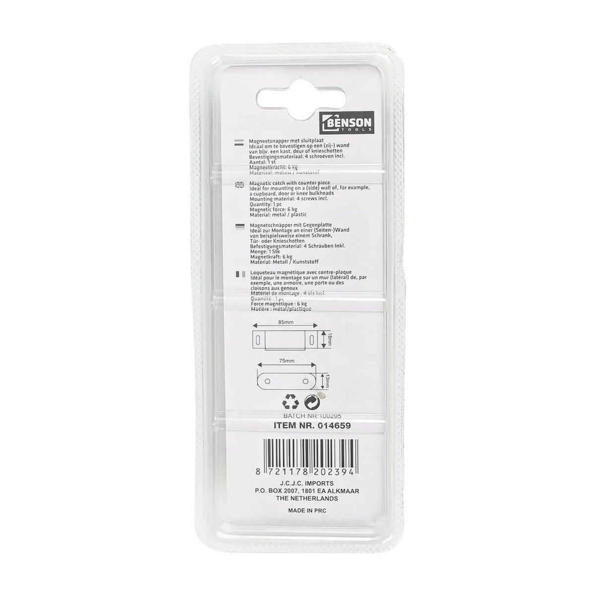 Benson Tools Magneetsnapper met sluitplaat 85 mm
