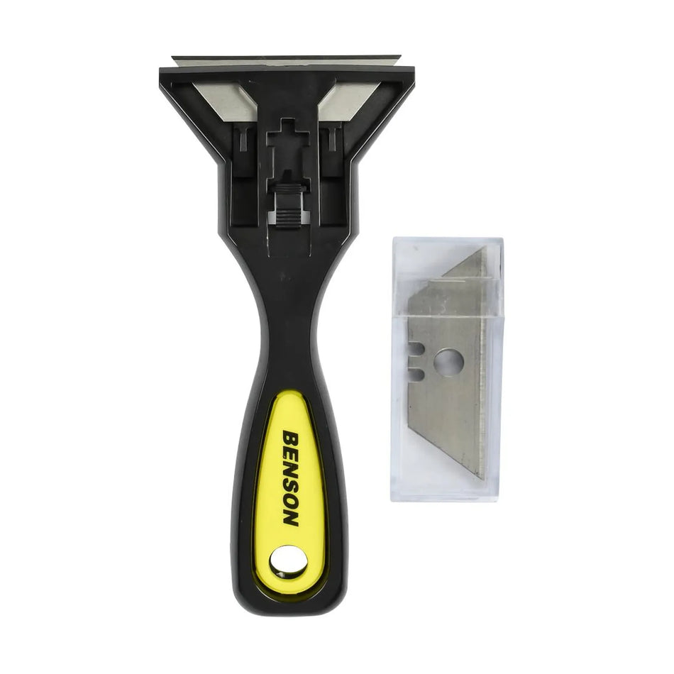 Benson Tools Glasschraper + 10 reservemessen