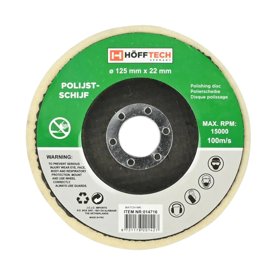 Benson Tools Polijstschijf ø 125 mm x 22 mm