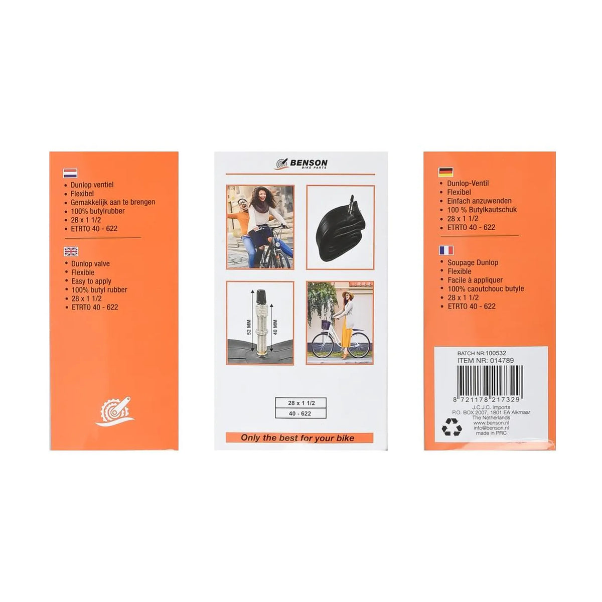 Benson Bike Parts Binnenband 28 x 1-1/2 butyl PAHS