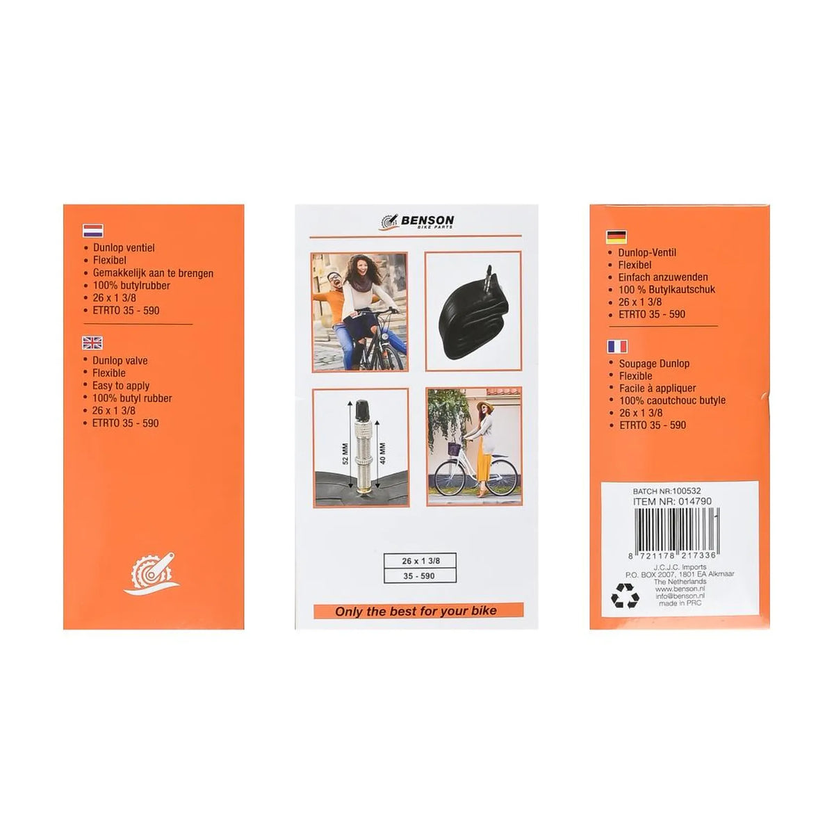 Benson Bike Parts Binnenband 26 x 1-3/8 butyl PAHS