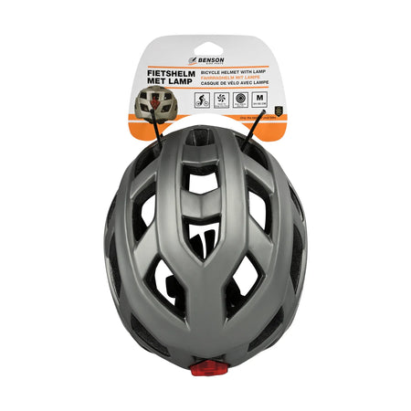 Benson Bike Parts Fietshelm volwassenen met verlichting grijs M