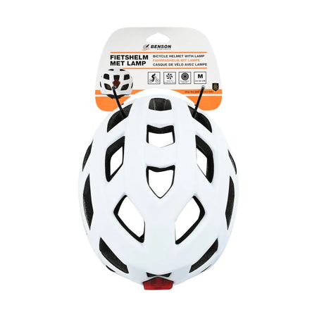 Benson Bike Parts Fietshelm volwassenen met verlichting wit M