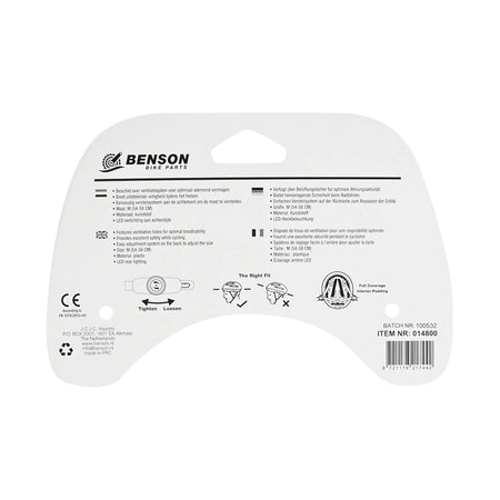 Benson Bike Parts Fietshelm volwassenen met verlichting wit M