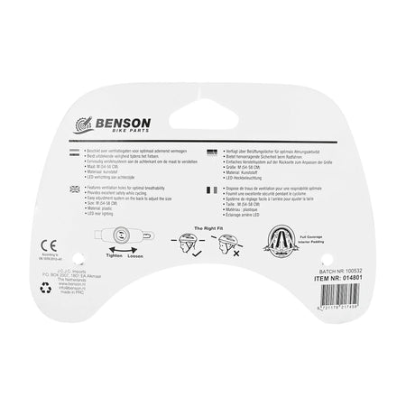 Benson Bike Parts Fietshelm volwassenen met verlichting mint groen M