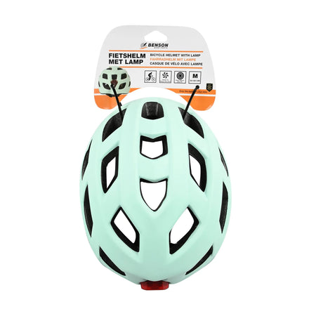 Benson Bike Parts Fietshelm volwassenen met verlichting mint groen M