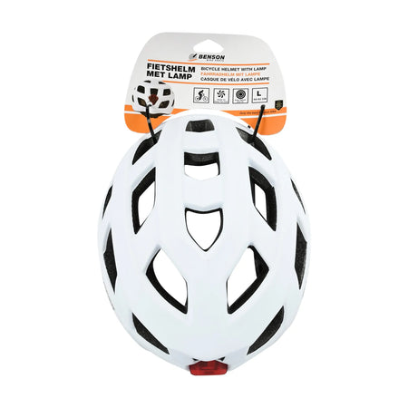 Benson Bike Parts Fietshelm volwassenen met verlichting wit L