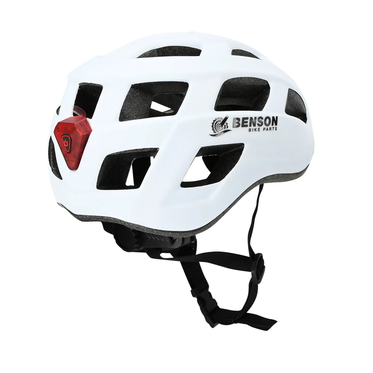 Benson Bike Parts Fietshelm volwassenen met verlichting wit L