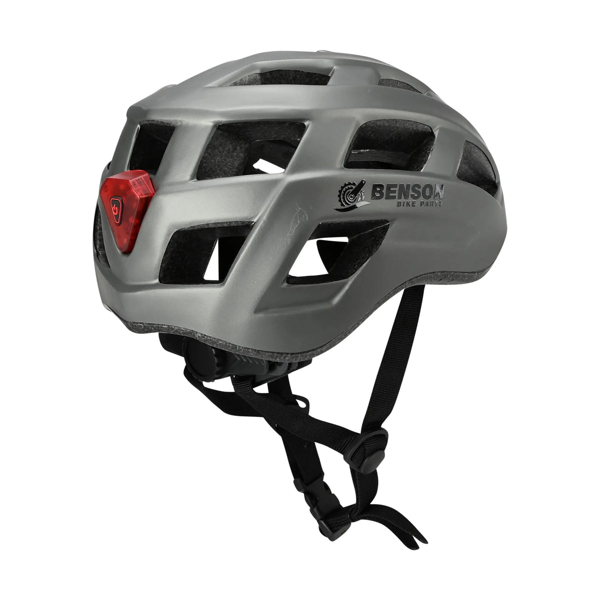 Benson Bike Parts Fietshelm volwassenen met verlichting grijs L