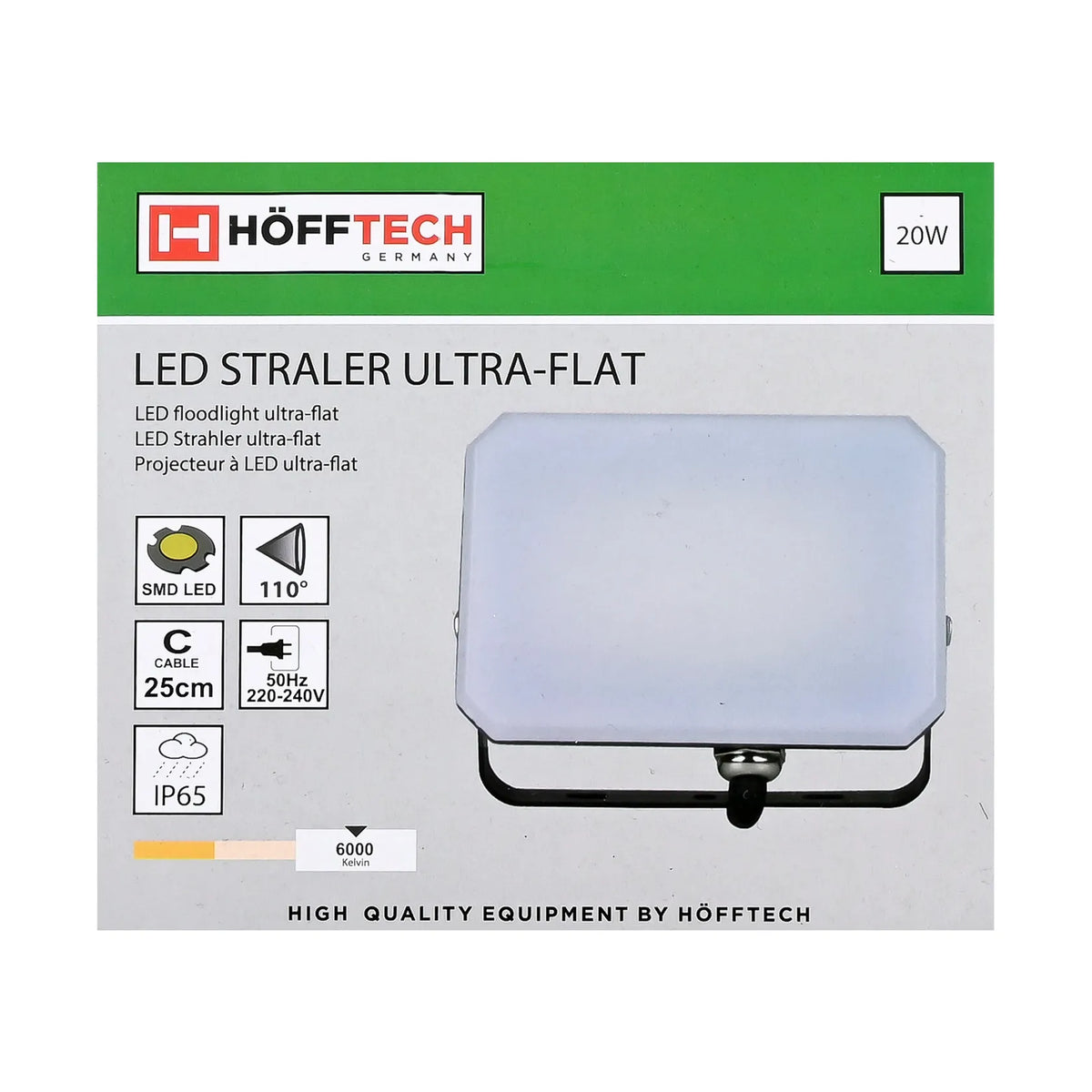 Höfftech LED straler ultra flat 20W IP65