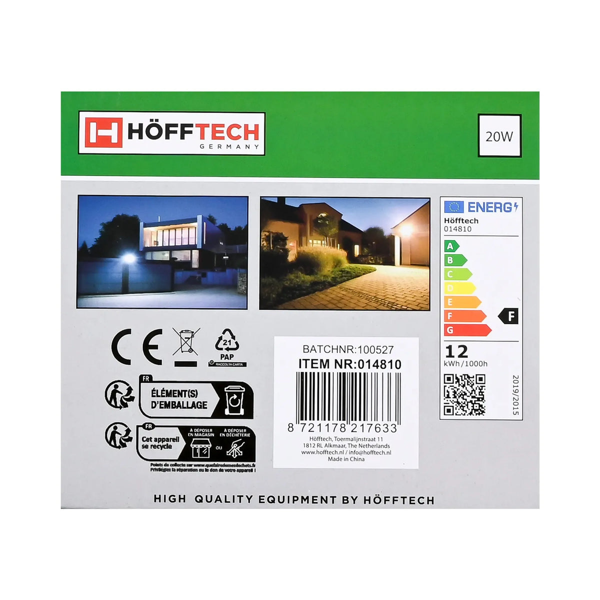Höfftech LED straler ultra flat 20W IP65