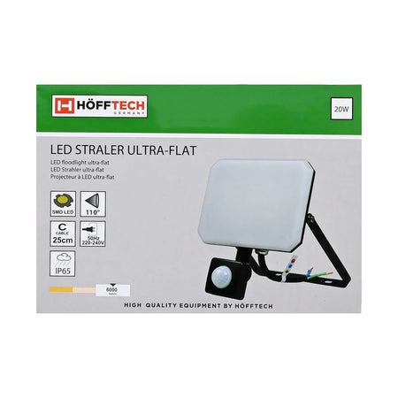 Höfftech LED straler ultra flat 20W IP65 + sensor