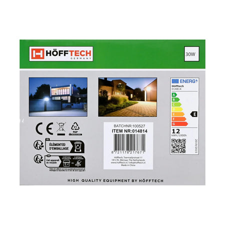 Höfftech LED straler flat 30W SMD + sensor