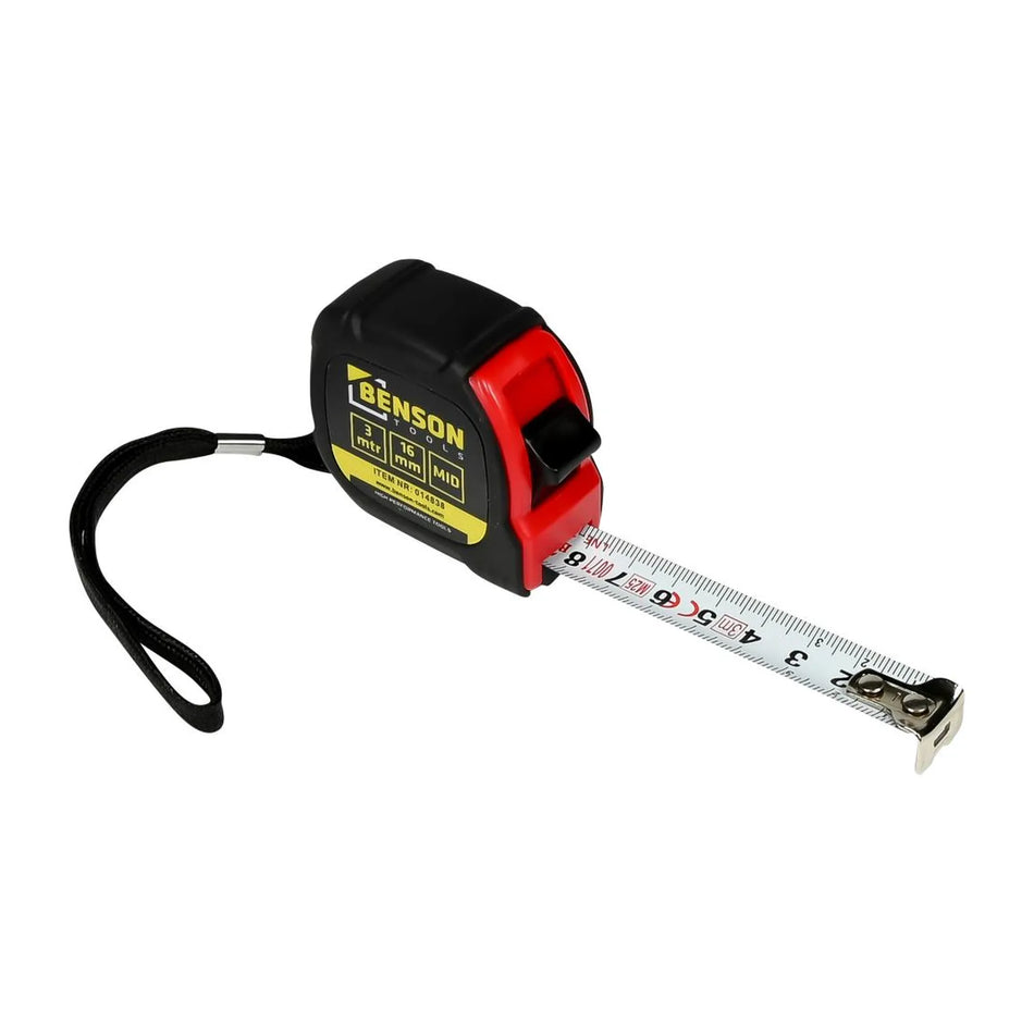 Benson Tools Rolbandmaat 3 meter x 16 mm MID