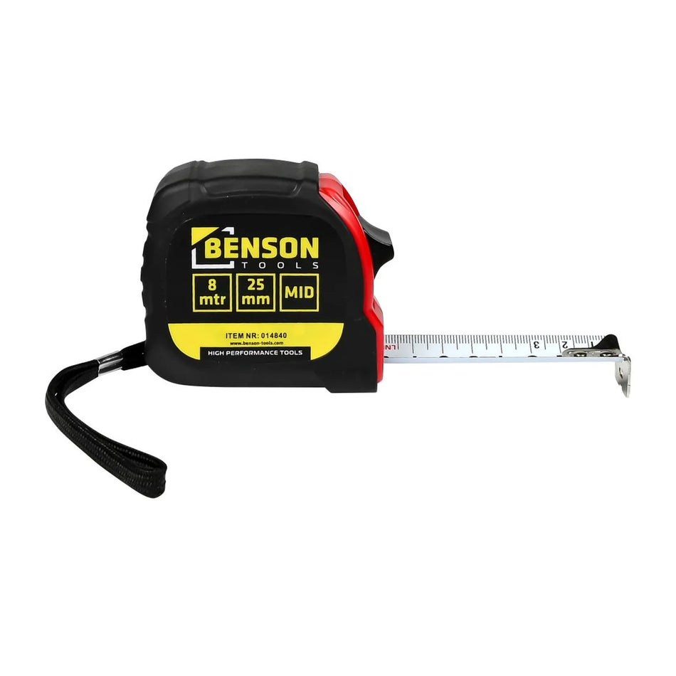 Benson Tools Rolbandmaat 8 meter x 25 mm MID