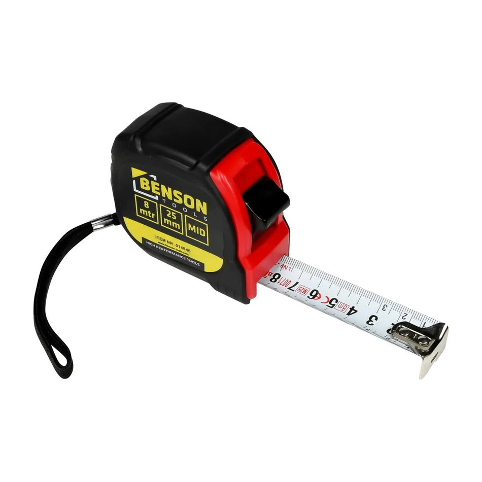 Benson Tools Rolbandmaat 8 meter x 25 mm MID
