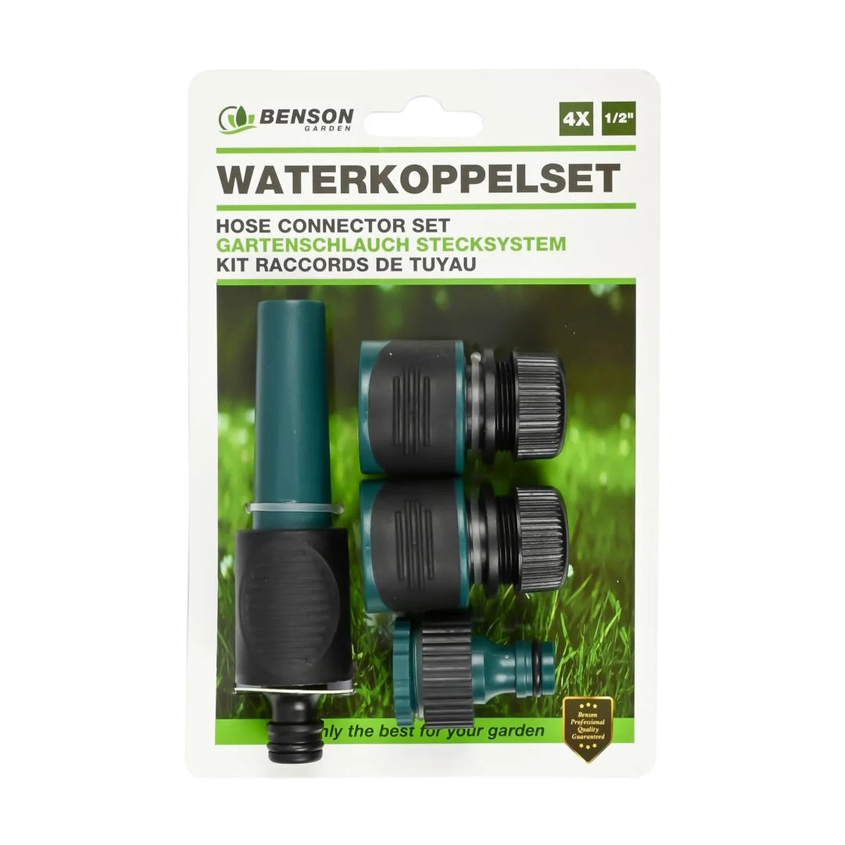 Benson Garden Waterkoppelset 1/2" 4 dlg soft grip