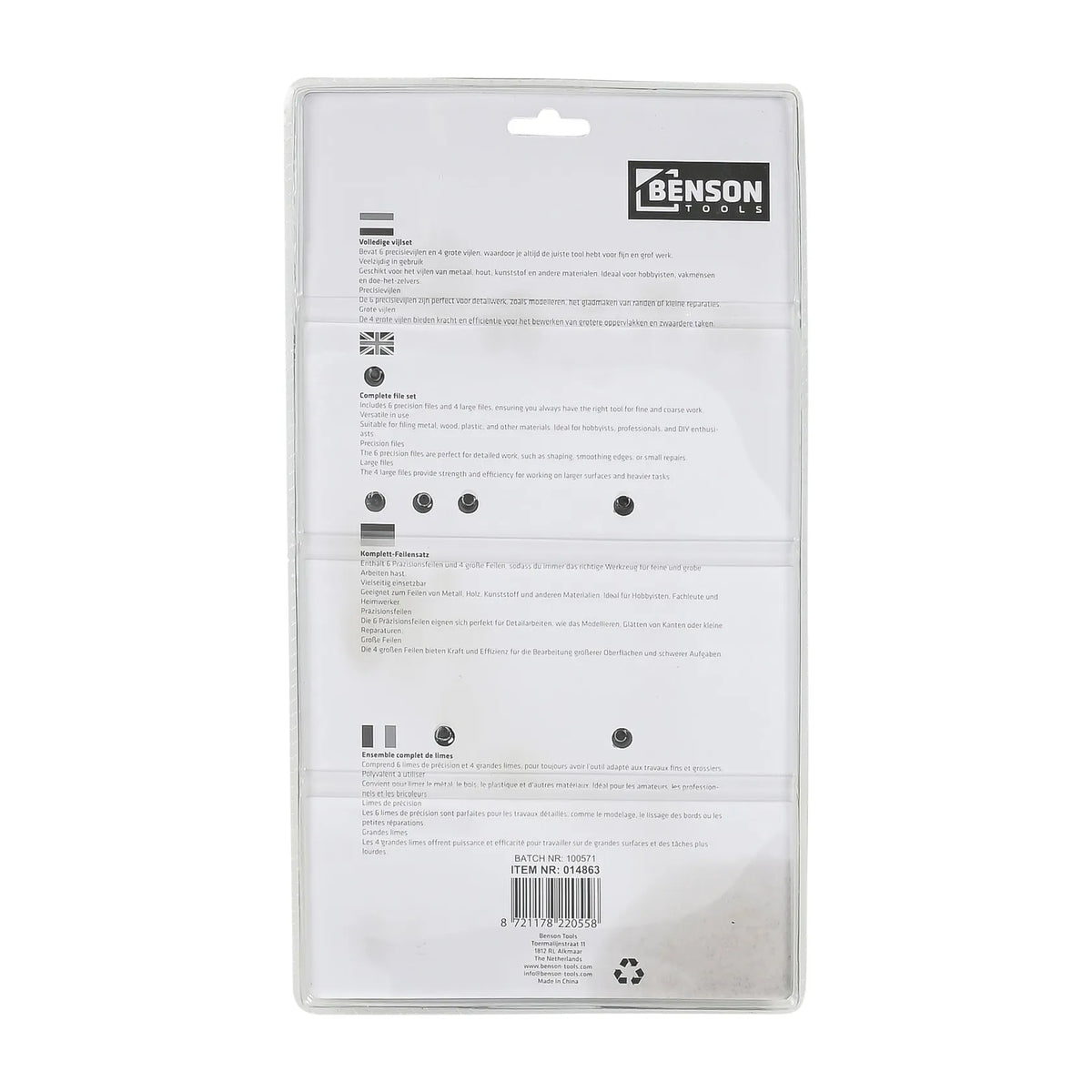 Benson Tools Vijlset 10 dlg