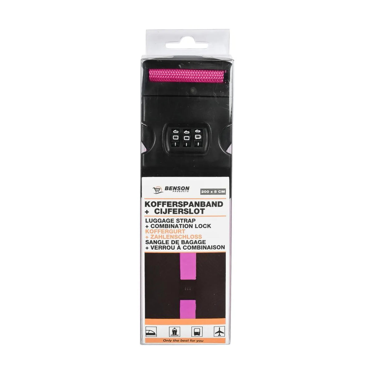 Benson Outdoor Kofferspanband + cijferslot fuchsia