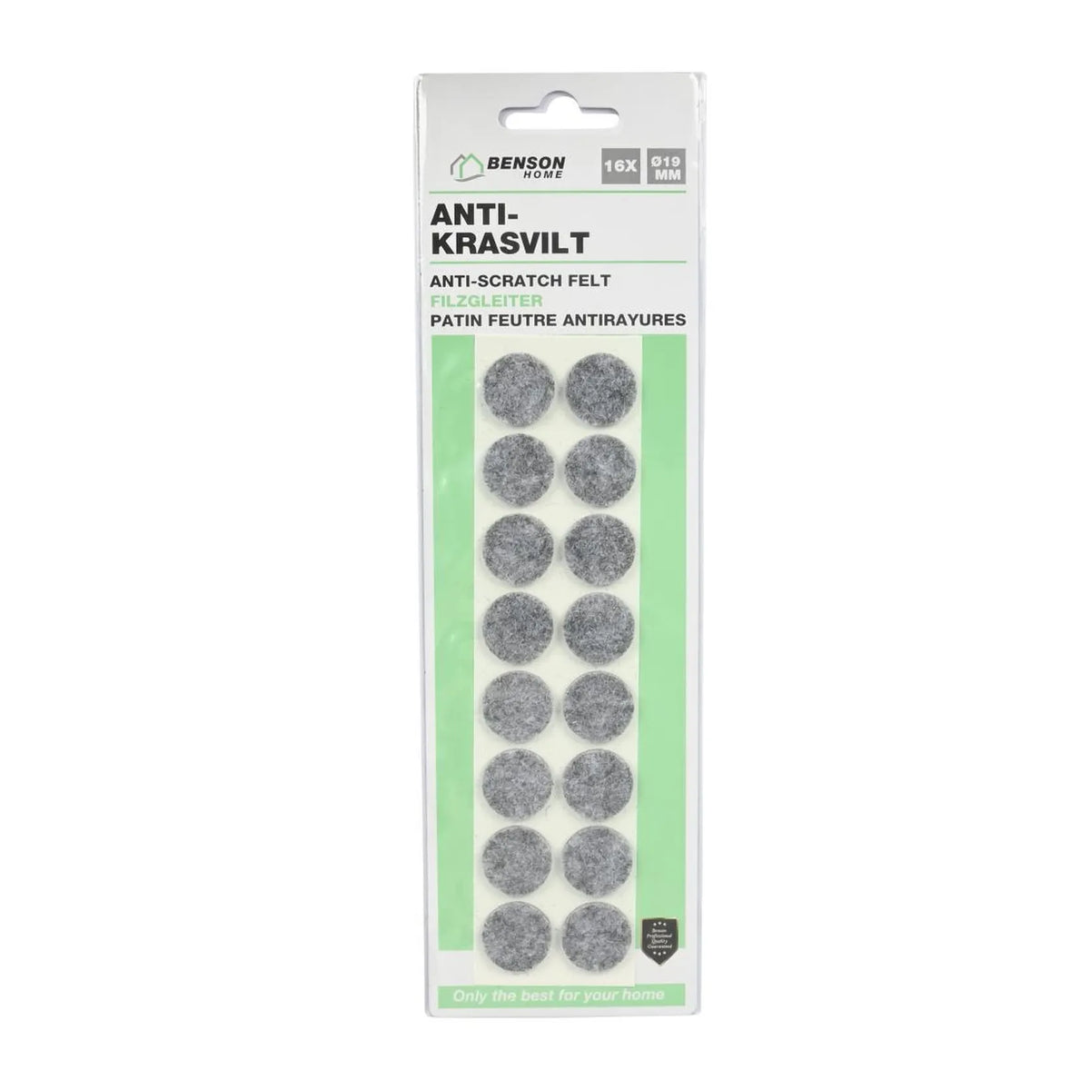 Benson Antikrasvilt ø19 mm 16 dlg grijs