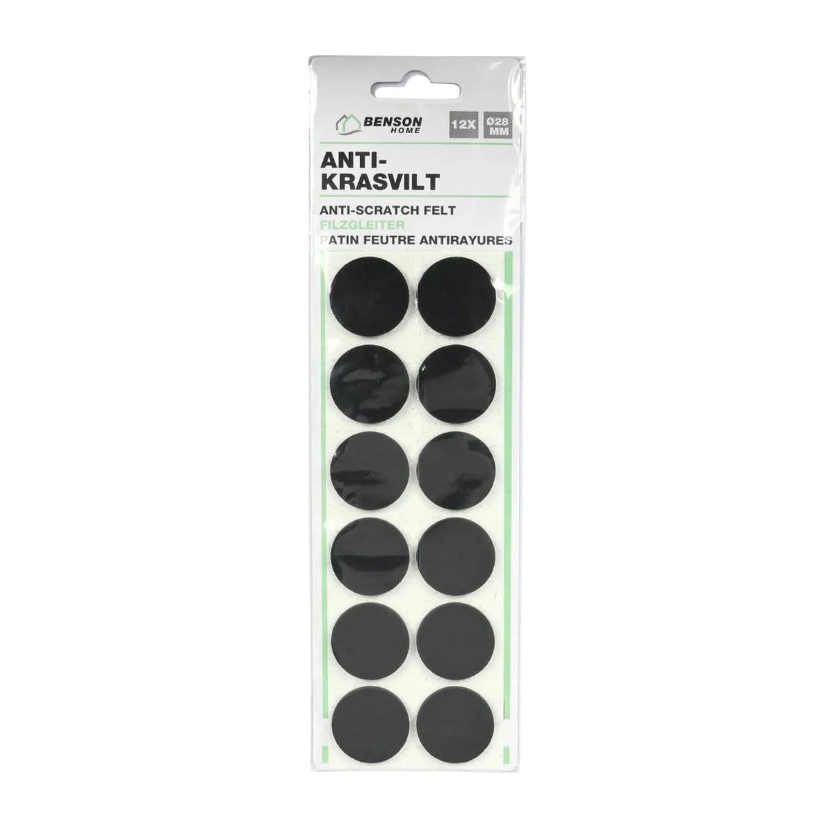 Benson Antikrasvilt ø28 mm 12 dlg zwart