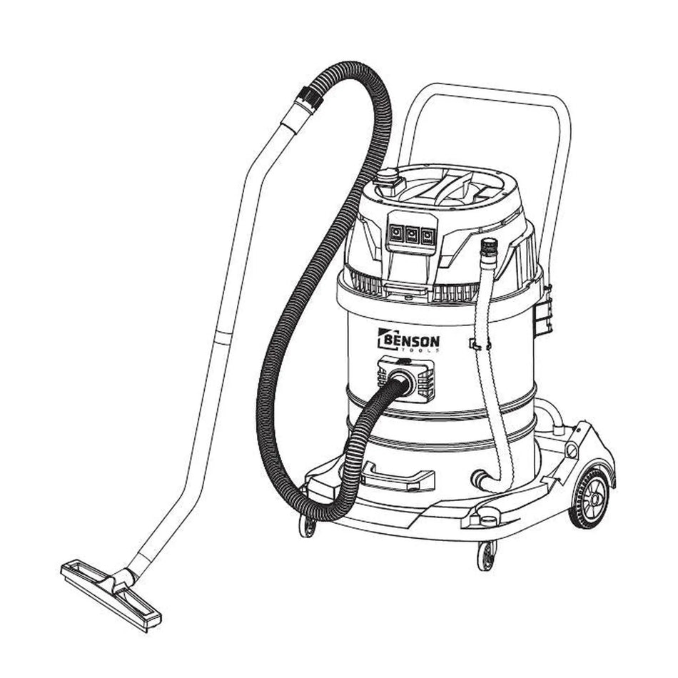 Benson Tools Bouwstofzuiger nat/droog 60 ltr 2000W