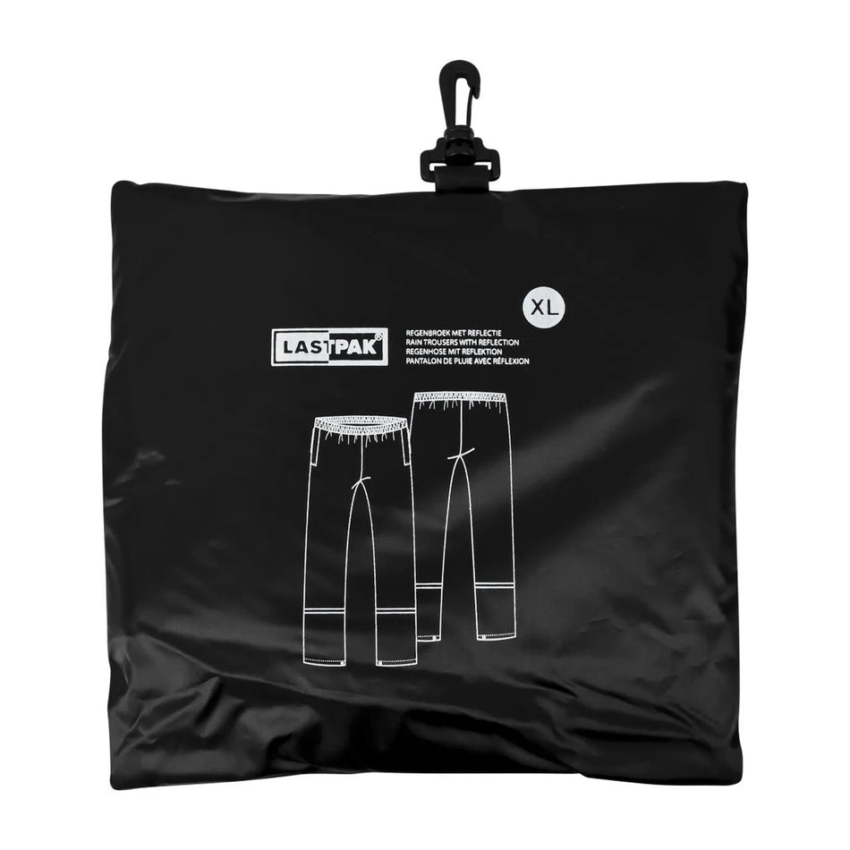 Lastpak Regenbroek zwart met reflectie maat XL