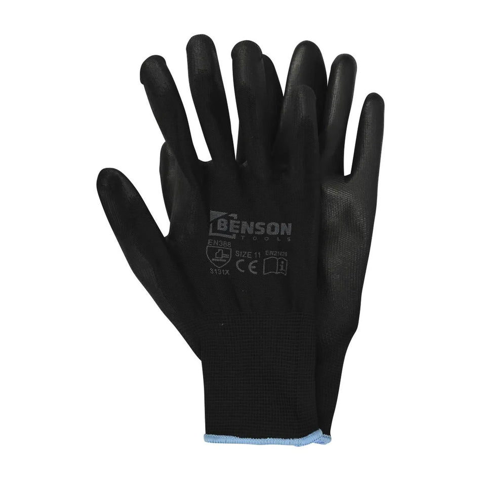 Benson Tools Werkhandschoenen PU palm zwart maat 11