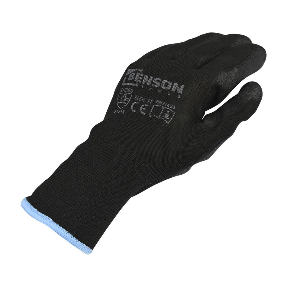 Benson Tools Werkhandschoenen PU palm zwart maat 11