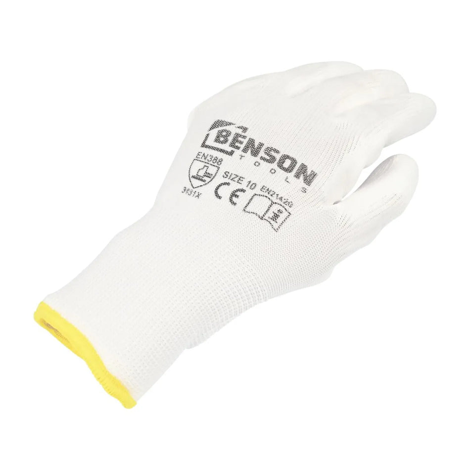 Benson Tools Werkhandschoenen PU palm wit maat 10
