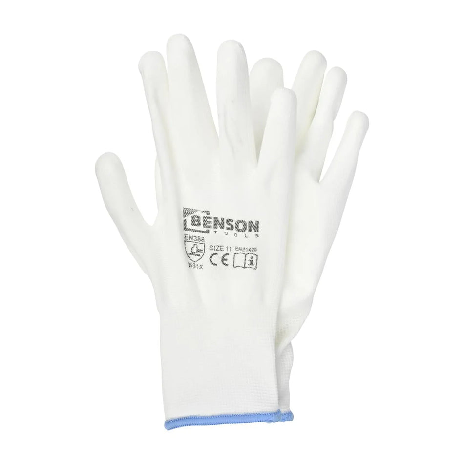 Benson Tools Werkhandschoenen PU palm wit maat 11