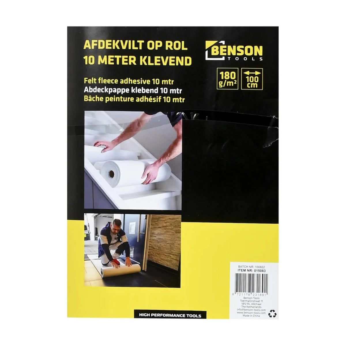 Benson Tools Afdekvilt plakkend 1 x 10 mtr in display karton