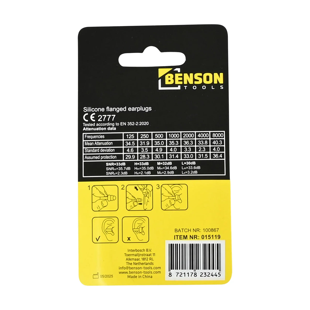 Benson Oordoppen zwemmen