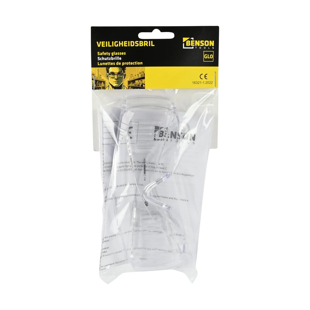 Benson Tools Veiligheidsbril transparant frame