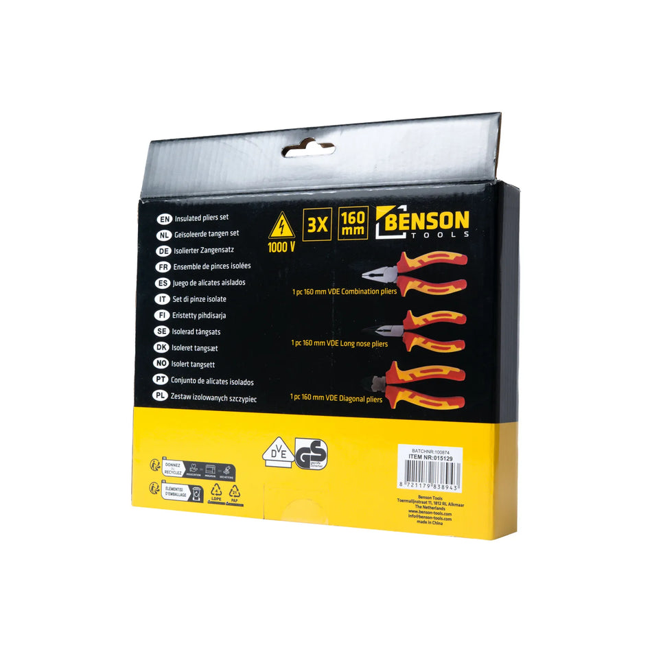 Benson Tools Tangenset 3 dlg VDE