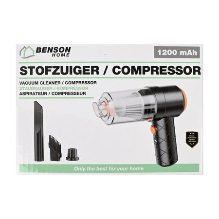 Benson 2-in-1 Stofzuiger en compressor mini 1200 mAh