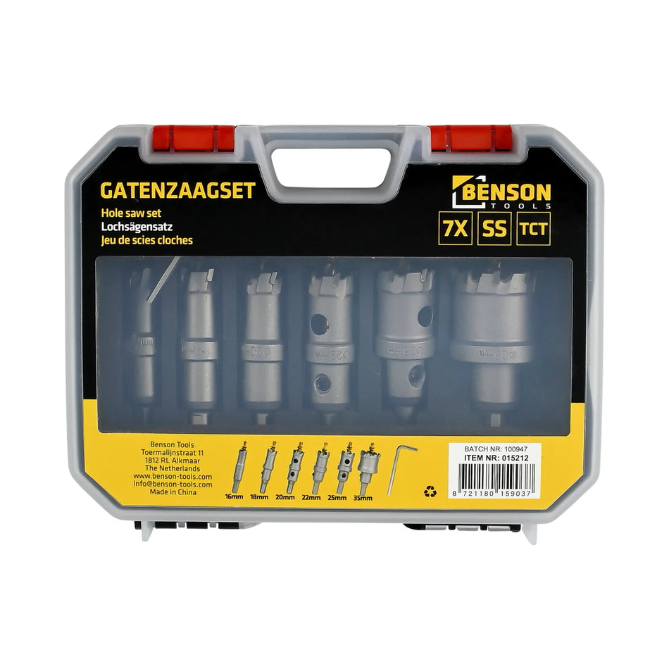 Benson Tools Gatenzaagset RVS TCT 16-35mm 7 dlg
