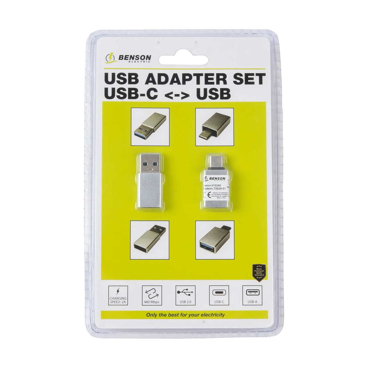 Benson Electric Adapterset USB-A en USB-C