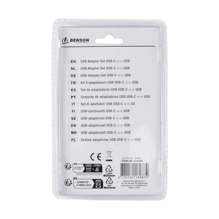 Benson Electric Adapterset USB-A en USB-C