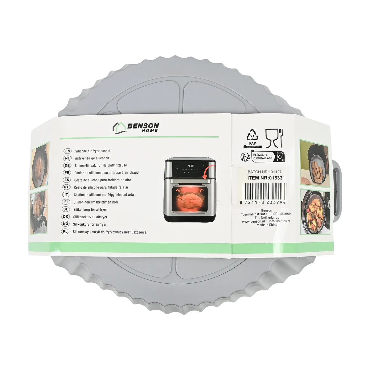 Benson Airfryer bakje siliconen rond ø 22,5 cm