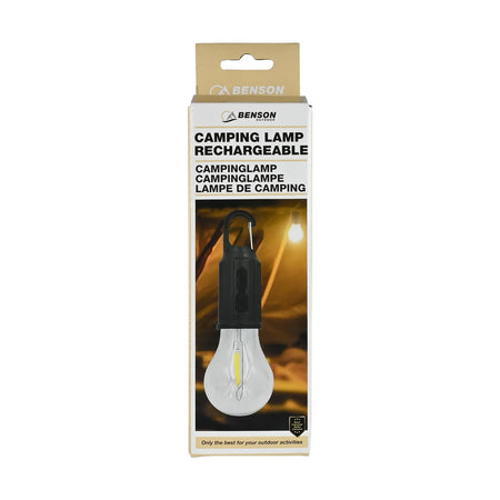 Benson Outdoor Campinglamp rond met karabijnhaak oplaadbaar