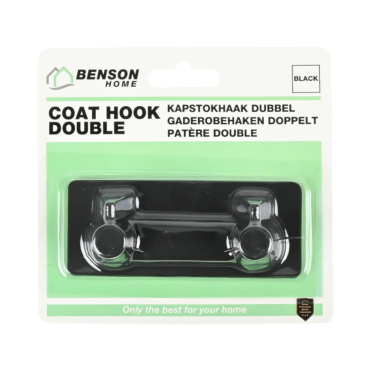 Benson Haak dubbel metaal zelfklevend zwart
