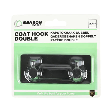 Benson Haak dubbel metaal zelfklevend zwart