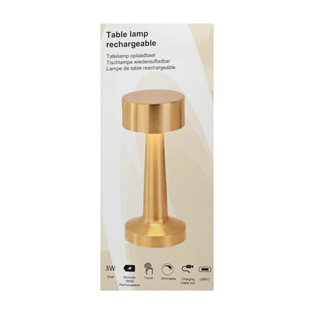 Benson Electric LED Tafellamp dimbaar oplaadbaar touch goud