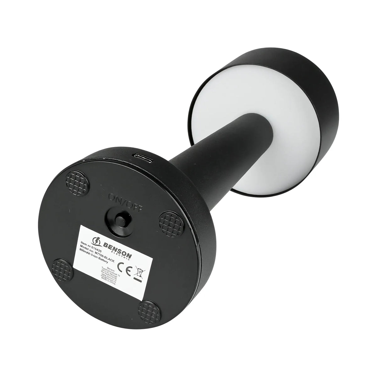 Benson Electric LED Tafellamp dimbaar oplaadbaar touch zwart