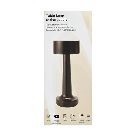 Benson Electric LED Tafellamp dimbaar oplaadbaar touch zwart