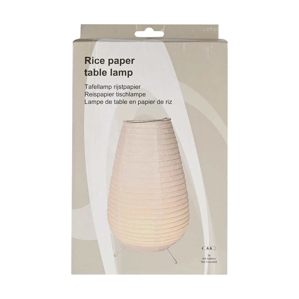 Benson Electric Tafellamp rijstpapier ovaal batterij