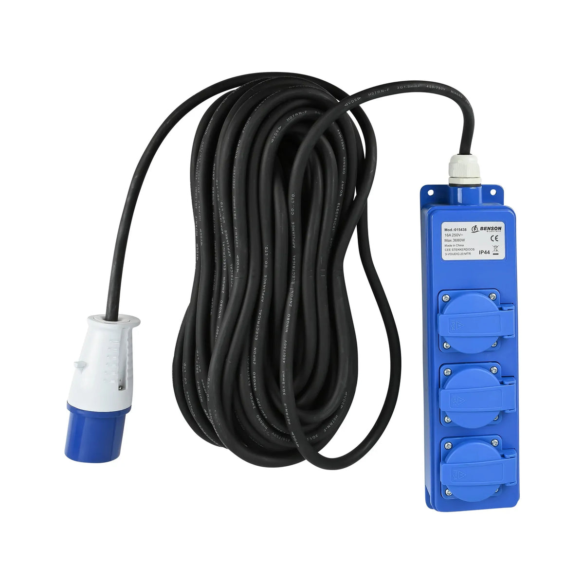 Benson Electric CEE Stekkerdoos 3-voudig IP44 20 mtr