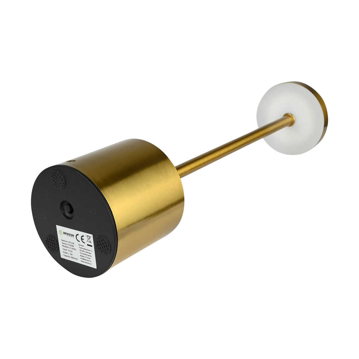 Benson Electric Tafellamp metaal dimbaar oplaadbaar goud